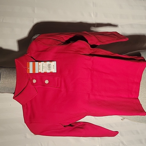 Cat & Jack Red 2 Button-up Short Sleeve  Red Shirt, Size: XS (4/5), NWT - Picture 1 of 7